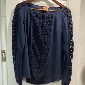 Tory Burch navy blue blouse